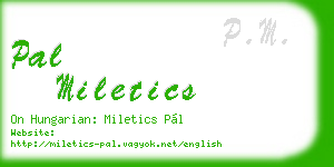 pal miletics business card